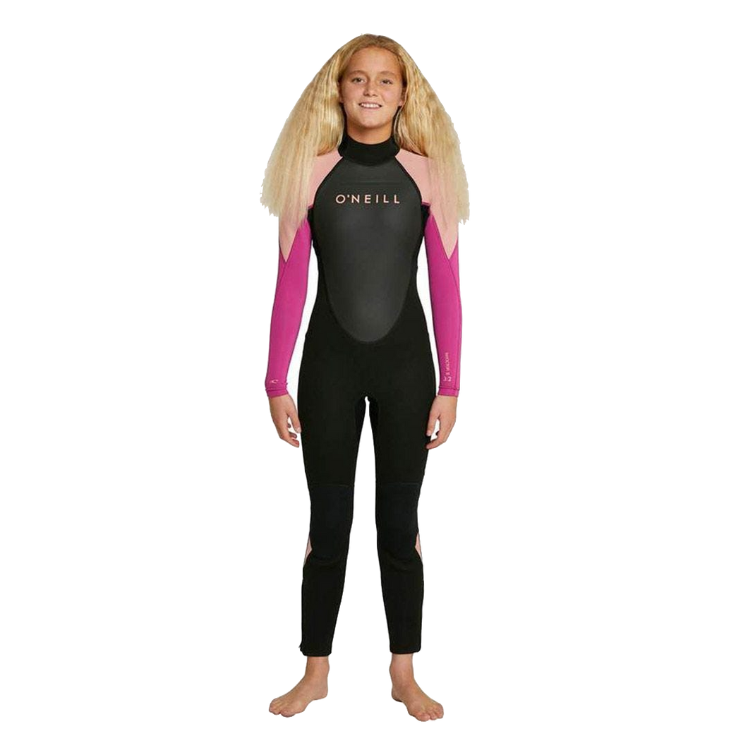 O'Neill Girls Reactor II 3/2mm Steamer Wetsuit in Black Magenta Haze