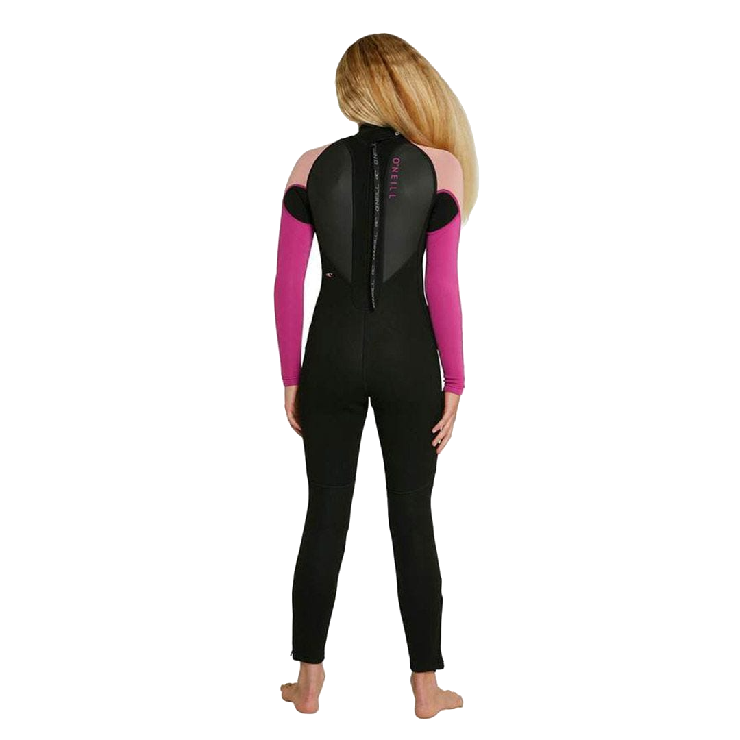 O'Neill Girls Reactor II 3/2mm Steamer Wetsuit in Black Magenta Haze Ocean Sports