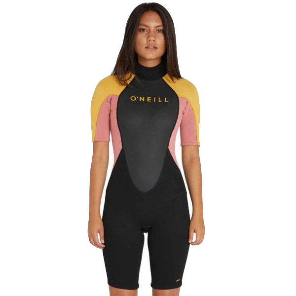 O'Neill Womens Reactor II 2mm Spring Suit Wetsuit in Black Grey Dawn Ocean Sports