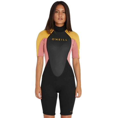 O'Neill Womens Reactor II 2mm Spring Suit Wetsuit in Black Grey Dawn Ocean Sports