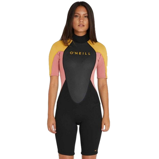 O'Neill Womens Reactor II 2mm Spring Suit Wetsuit in Black Grey Dawn Ocean Sports