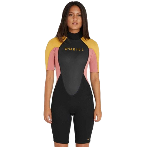 O'Neill Womens Reactor II 2mm Spring Suit Wetsuit in Black Grey Dawn