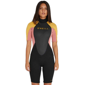 O'Neill Womens Reactor II 2mm Spring Suit Wetsuit in Black Grey Dawn