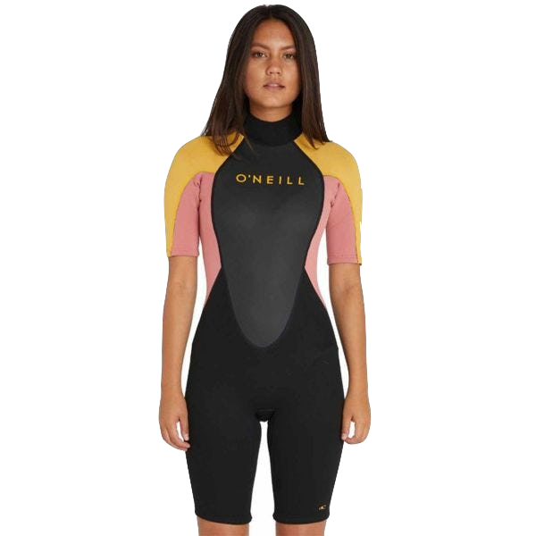 O'Neill Womens Reactor II 2mm Spring Suit Wetsuit in Black Grey Dawn