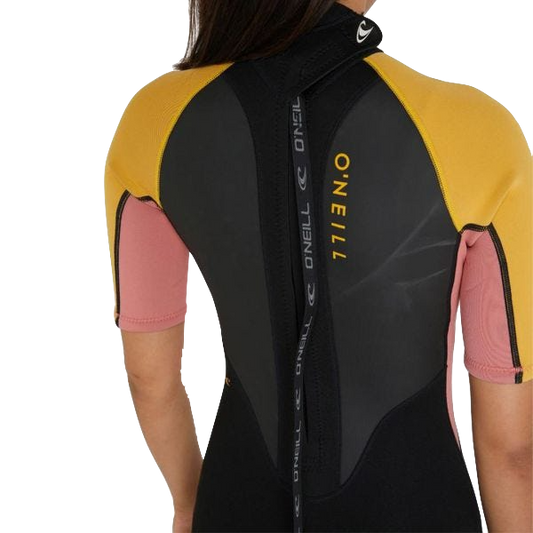 O'Neill Womens Reactor II 2mm Spring Suit Wetsuit in Black Grey Dawn Ocean Sports